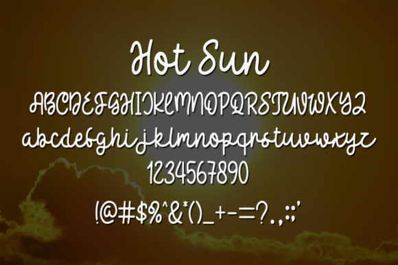 Hot Sun Font PNG with transparent background - Preview 3
