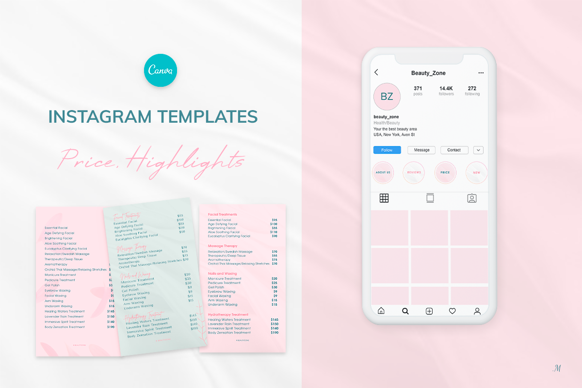 Instagram Highlights & Price Templates