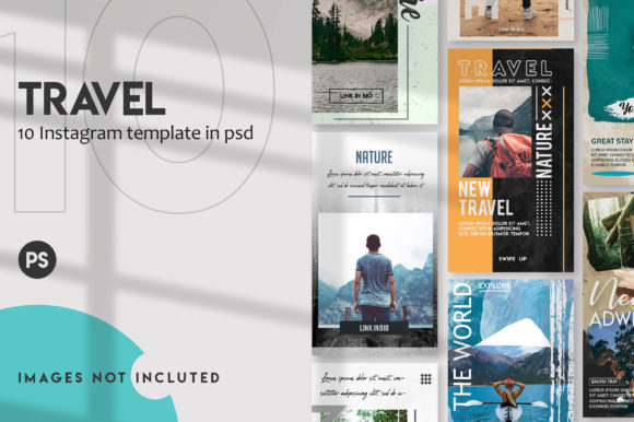 10 Travel Instagram Stories Set
