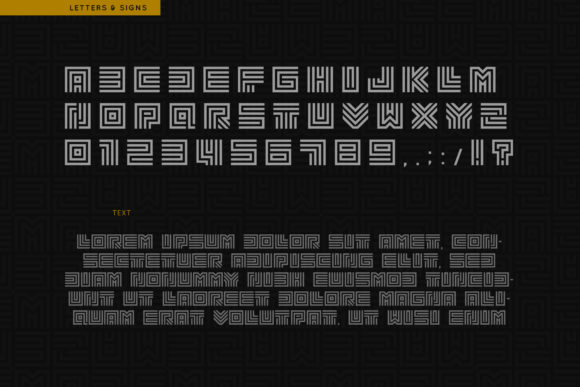 Maze Font PNG with transparent background - Preview 2