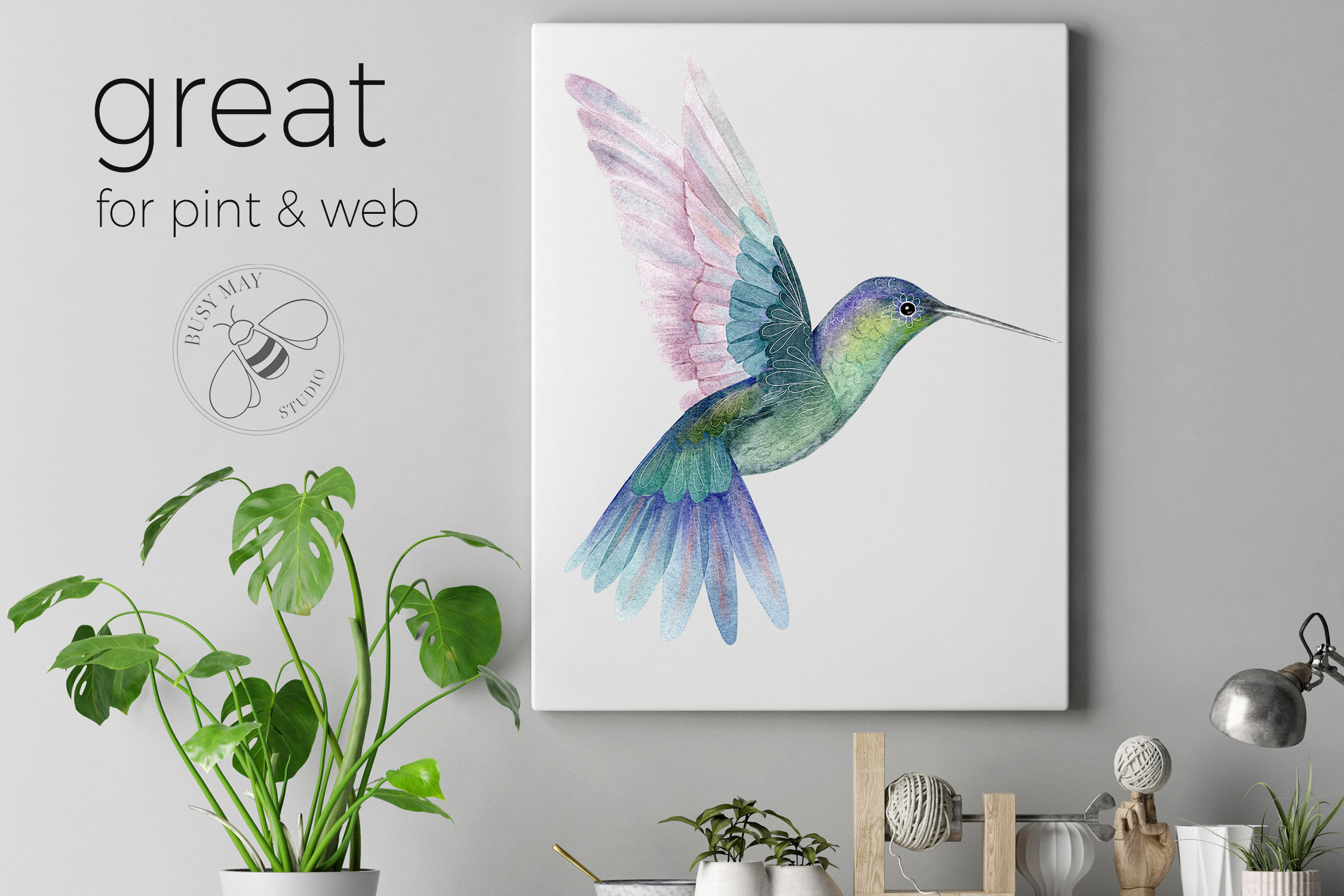 Watercolor Exotic Birds Tropical PNG - photo 3