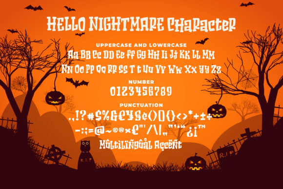Hello Nightmare Font PNG with transparent background - Preview 6