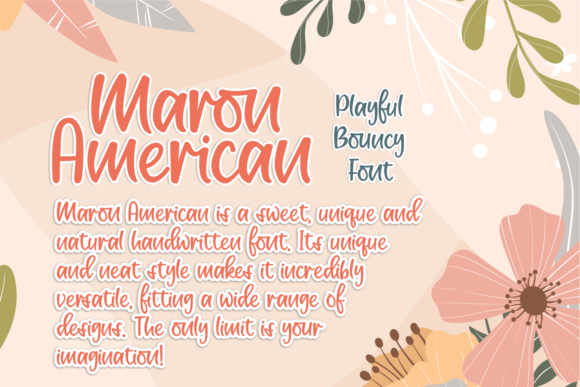 Maron American Font PNG with transparent background - Preview 1