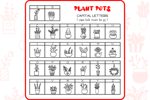 Plant Pots Font PNG with transparent background - Preview 1