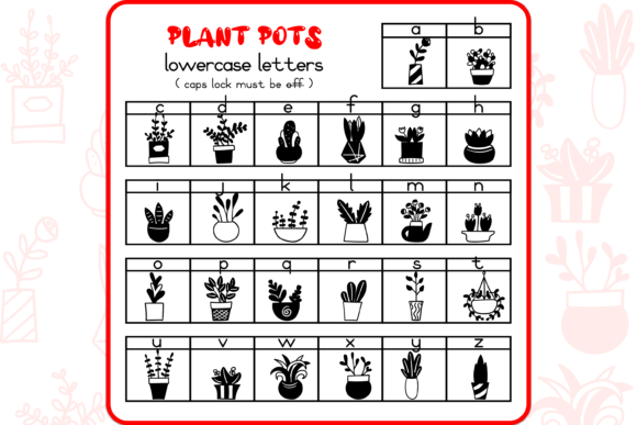 Plant Pots Font PNG with transparent background - Preview 2