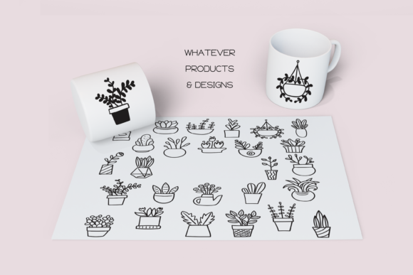 Plant Pots Font PNG with transparent background - Preview 5