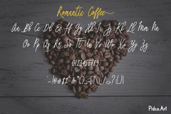 Romantic Coffee Font PNG with transparent background - Preview 3