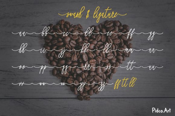 Romantic Coffee Font PNG with transparent background - Preview 4