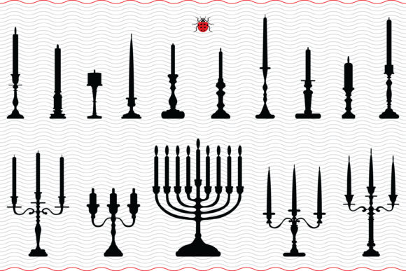 Candlesticks, Black Silhouette
