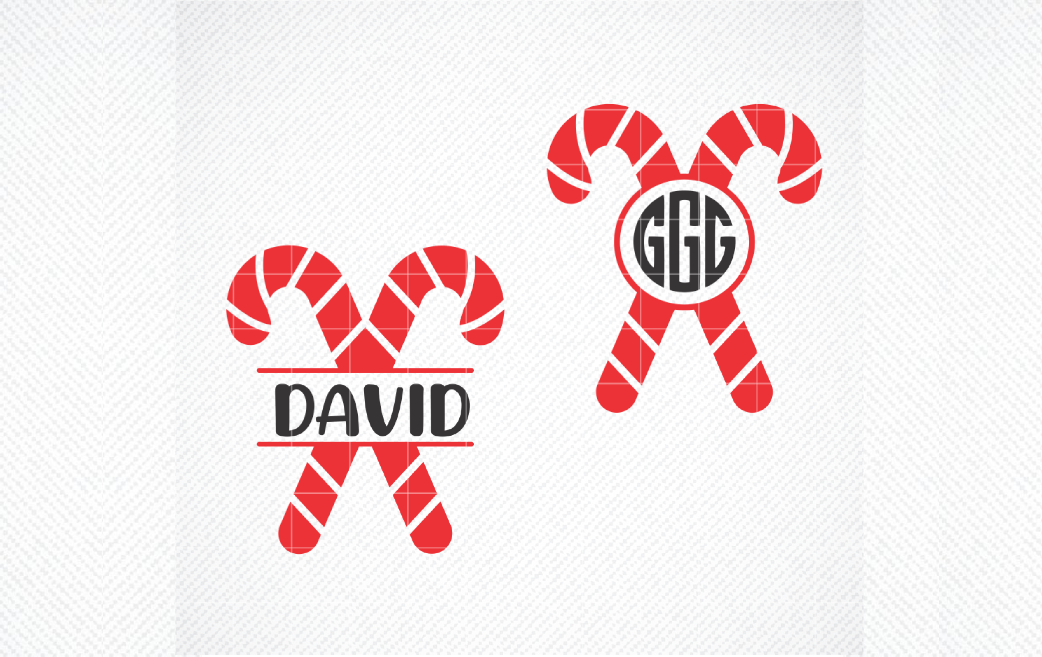 Candy Cane Monogram SVG File Graphic by SVG DEN · Creative Fabrica