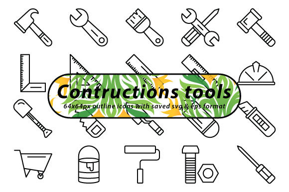 Construction Tools Icon Set Graphic Icons By SIKEY STUDIO
