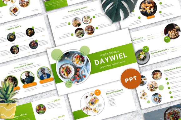Preview of Daywiel - Food & Beverage Powerpoint food presentation template