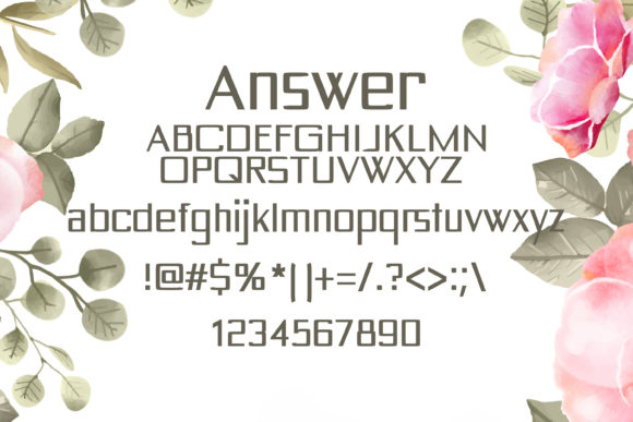 Answer Font - Preview 1
