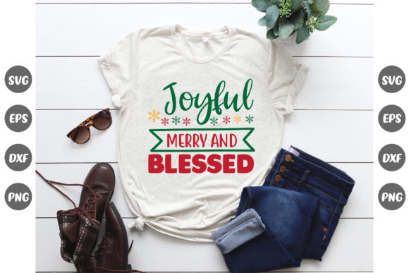 Christmas Design, Joyful Merry Grafika Projekty Koszulek Przez Fashion Store