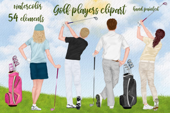 Golf Clipatrt Golfer Clipart Graphic Illustrations By LeCoqDesign
