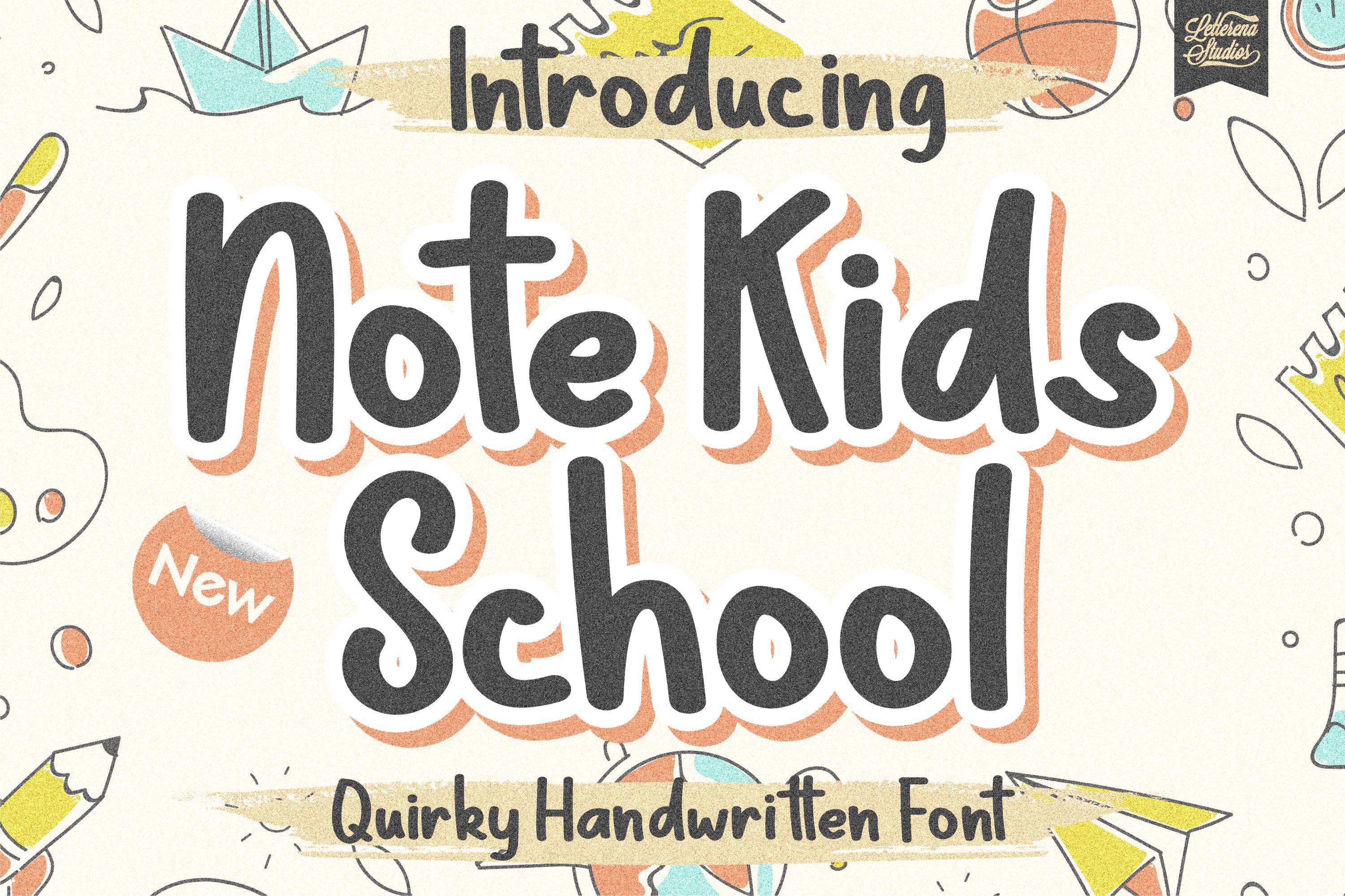 Note Kids School preview, neat friendly display font