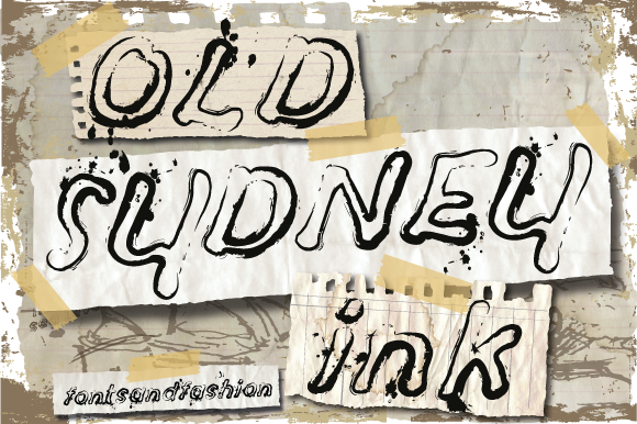 Old Sydney Ink Font PNG with transparent background - Preview 1