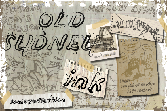 Old Sydney Ink Font PNG with transparent background - Preview 2