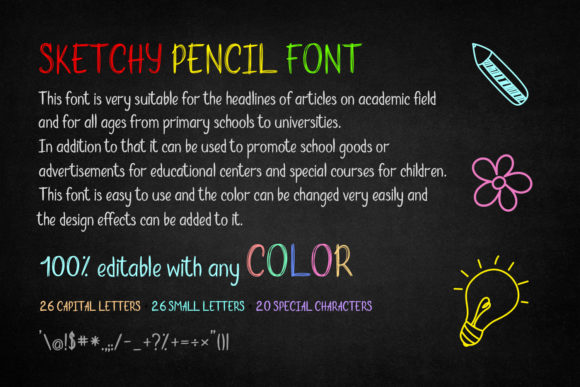 Sketchy Pencil Font PNG with transparent background - Preview 1