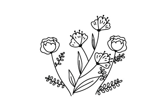 Line Art Flowers Designs & Drawings Arquivo de corte de artesanato Por Creative Fabrica Crafts