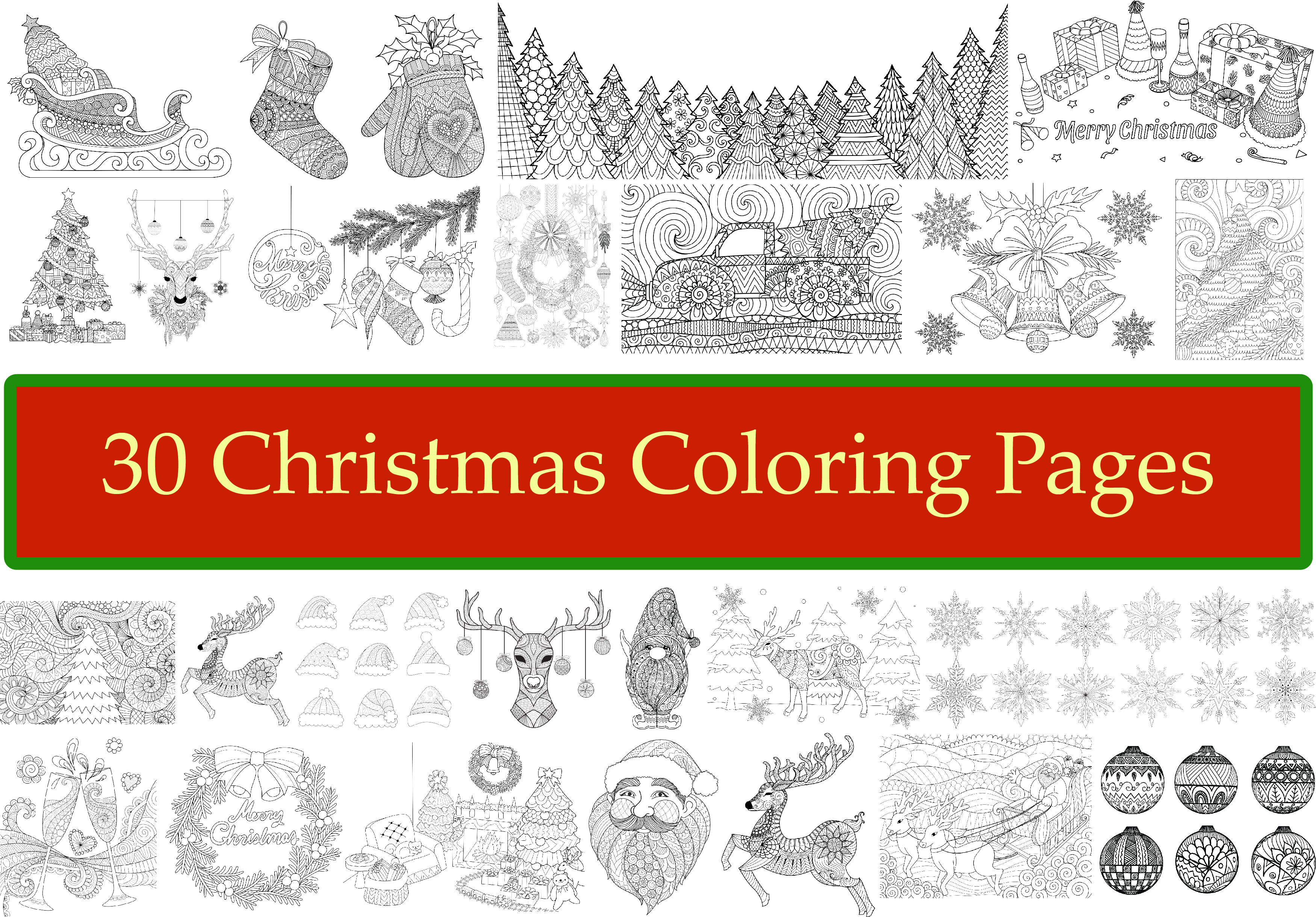 30 Christmas Coloring Pages
