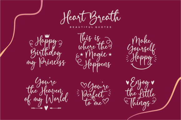 Heart Breath Font PNG with transparent background - Preview 3