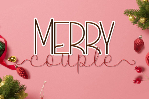 Merry Couple Font PNG with transparent background - Preview 3