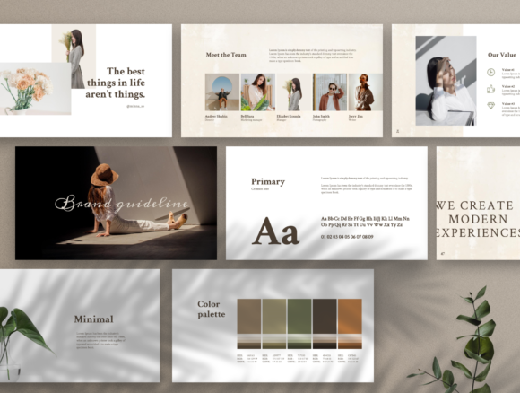 Preview of PowerPoint Branding Guideline - MERYLIN marketing presentation template