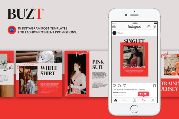 Buzt Fashion Instagram Post Template Graphics