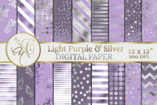 Light Purple and Silver Digital Paper