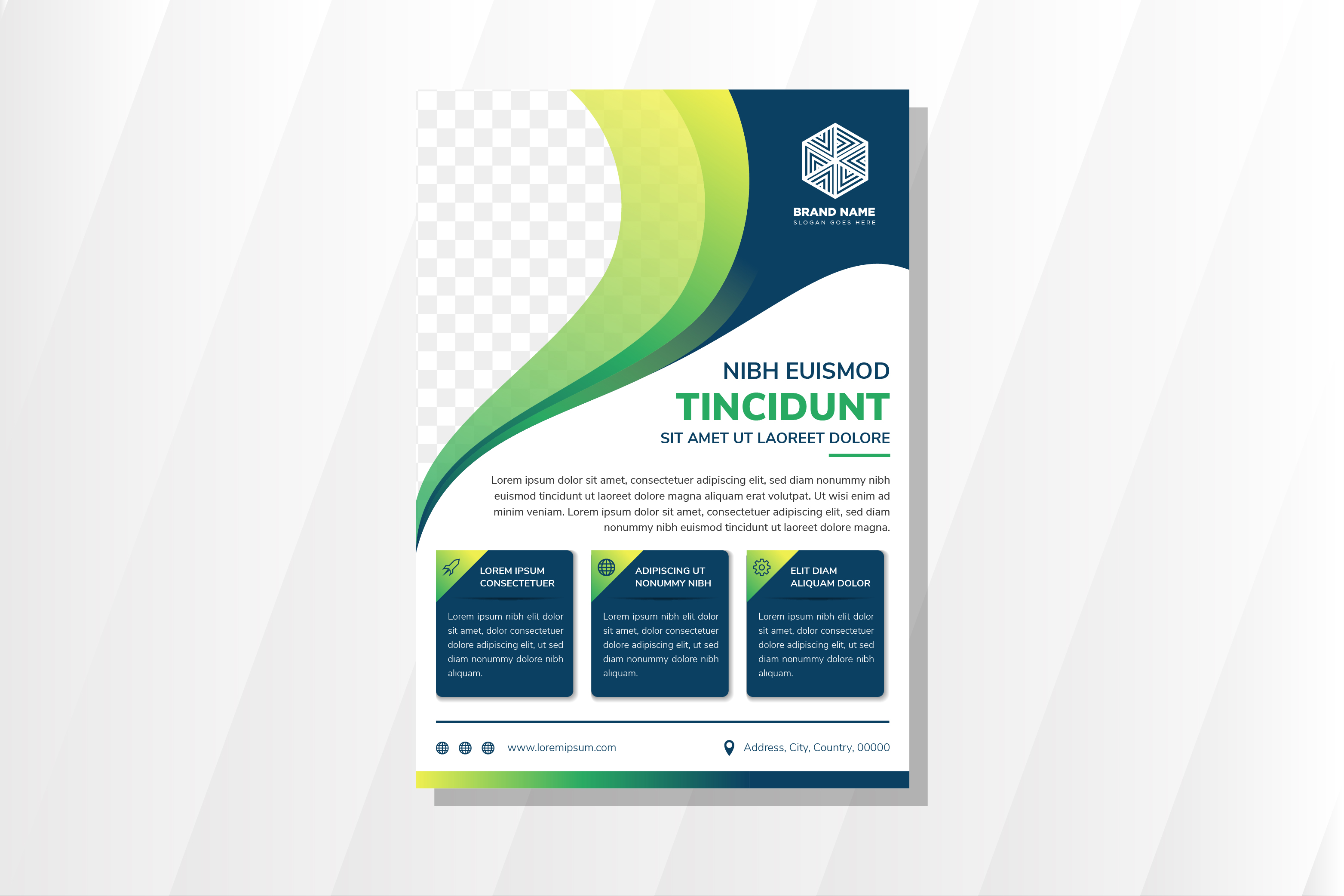 Green Blue Vertical Flyer Wave Graphic by noory.shopper · Creative Fabrica