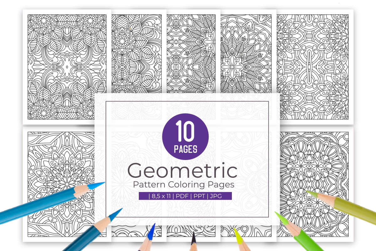 10 Geometric Pattern for Adult Coloring