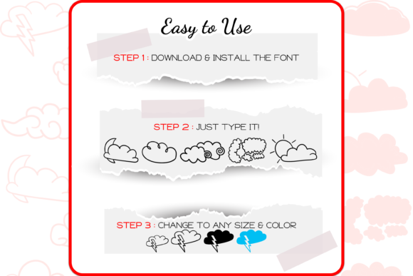 Clouds Dingbats Font - Preview 3