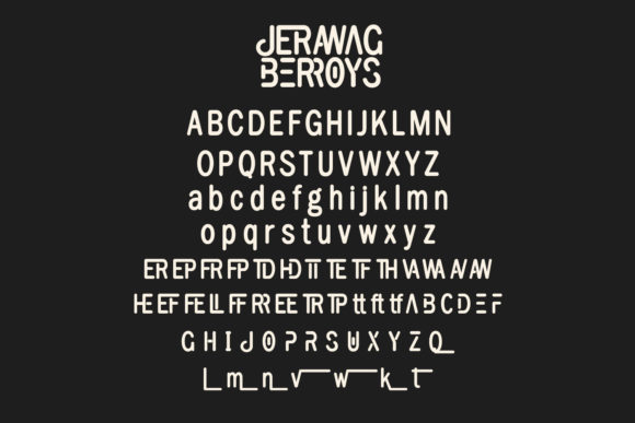 Jerawag Berroys Font PNG with transparent background - Preview 2