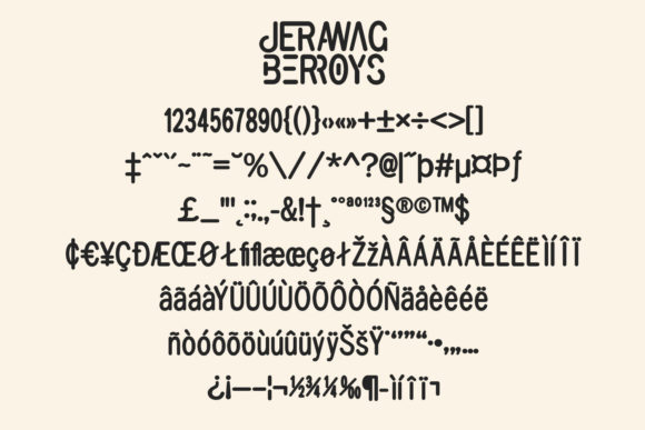Jerawag Berroys Font PNG with transparent background - Preview 3