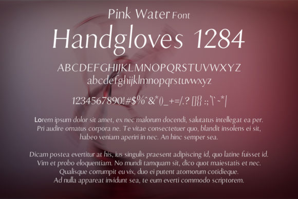 Pink Water Font PNG with transparent background - Preview 1