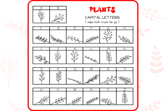 Plants Dingbats Font PNG with transparent background - Preview 1