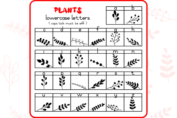 Plants Dingbats Font PNG with transparent background - Preview 2