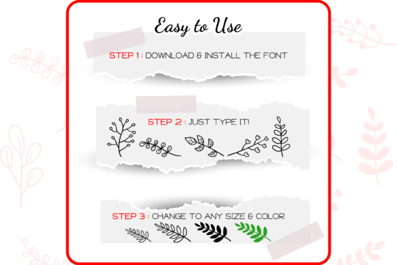 Plants Dingbats Font PNG with transparent background - Preview 3