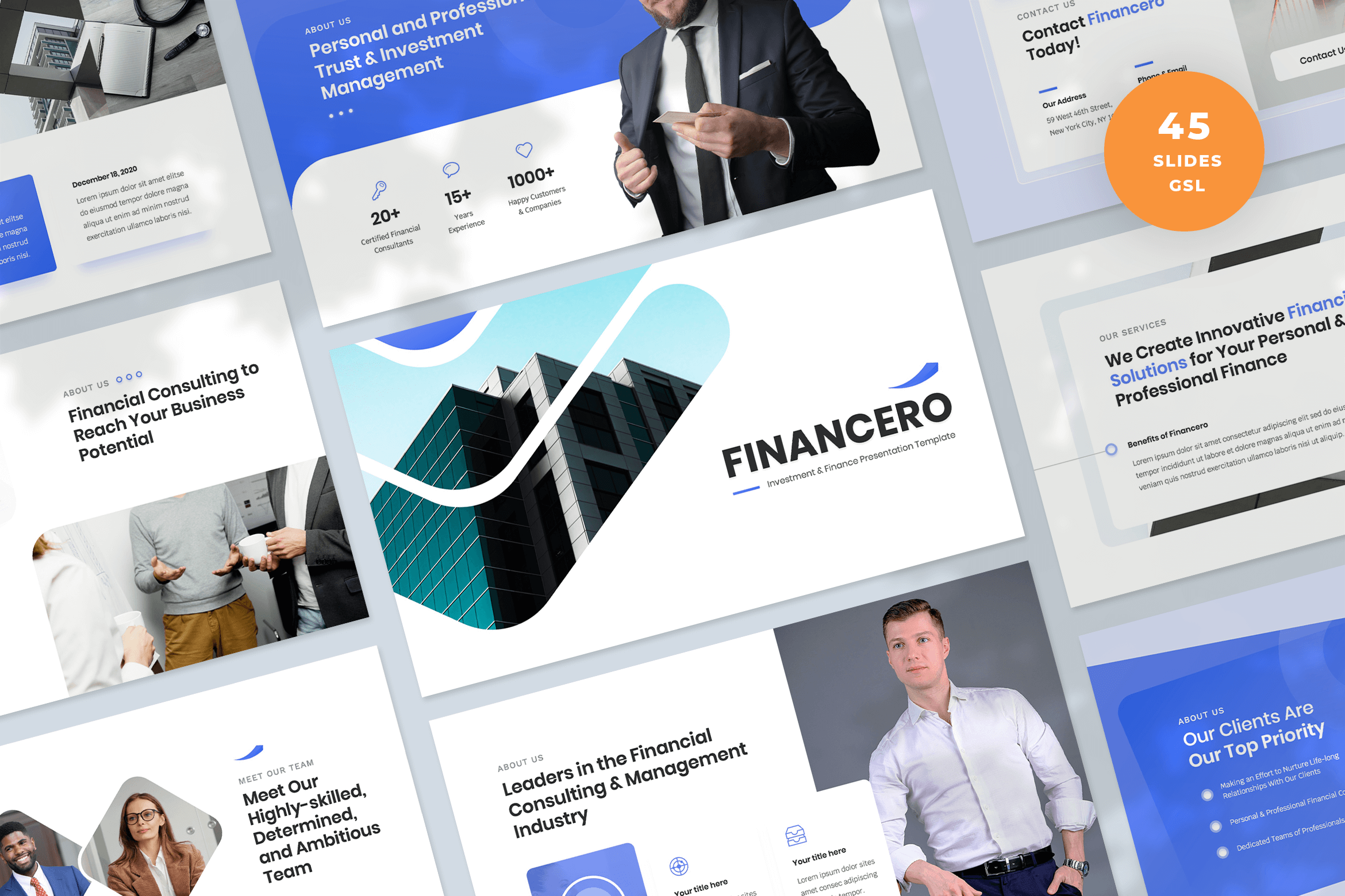 Financero Financial Consulting Presentation Template for Google Slides