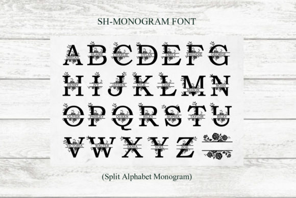 SM Monogram Font PNG with transparent background - Preview 3