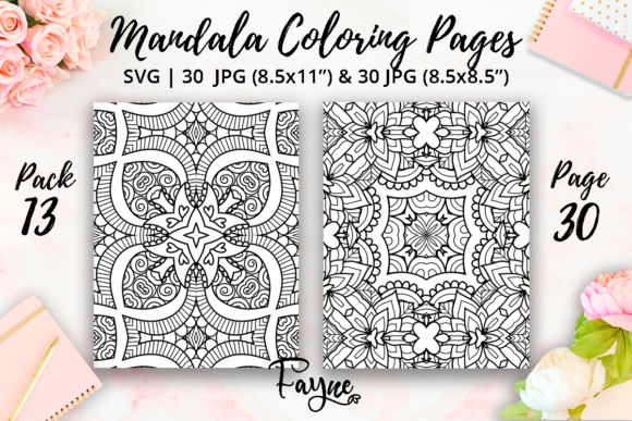 Mandala Adult Coloring Pages Pack 13