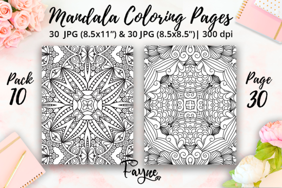 Mandala Adult Coloring Pages Pack 10