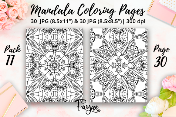 Mandala Adult Coloring Pages Pack 11