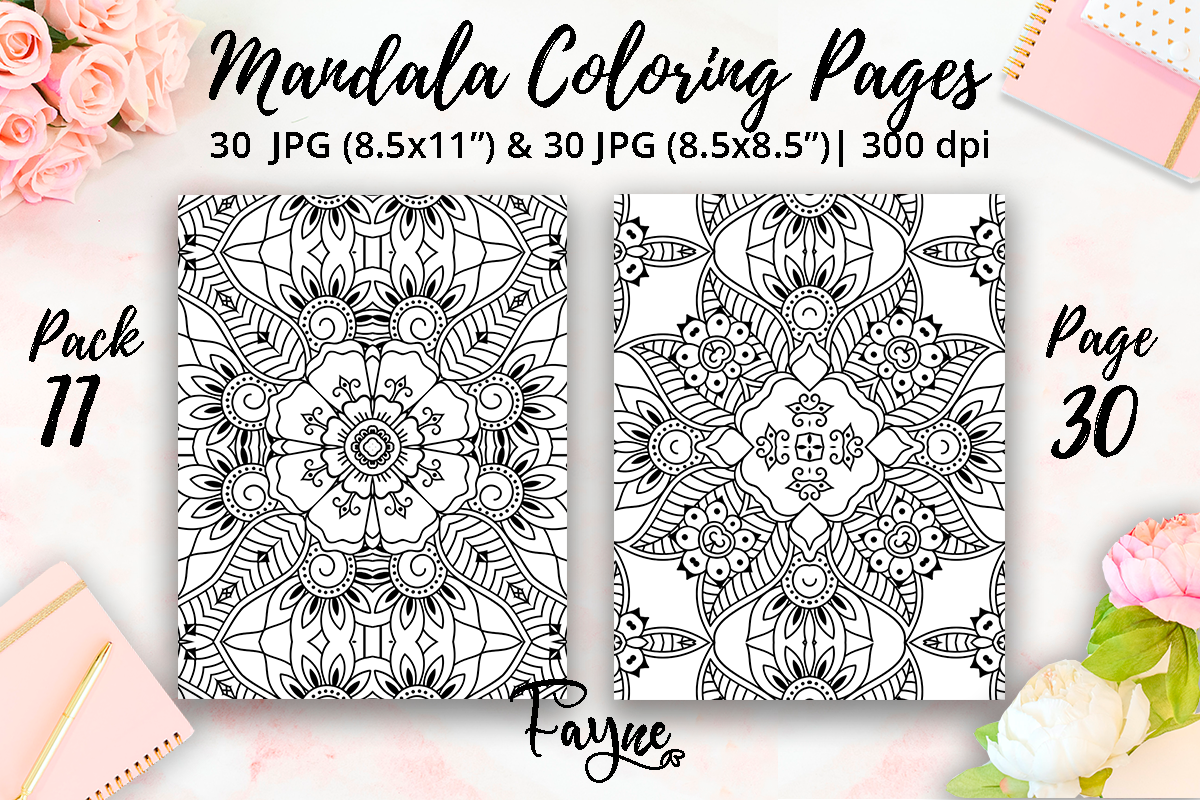 Mandala Adult Coloring Pages Pack 11