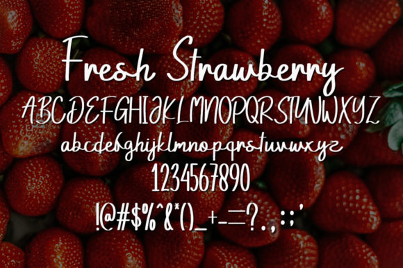 Fresh Strawberry Font PNG with transparent background - Preview 4