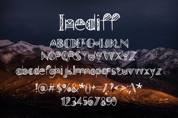 Inediff Font PNG with transparent background - Preview 1