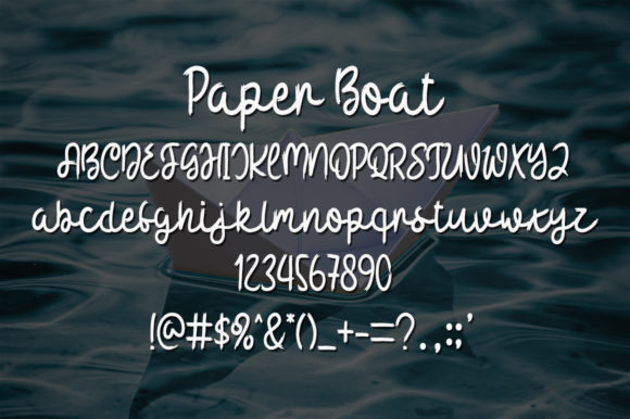 Paper Boat Font PNG with transparent background - Preview 3