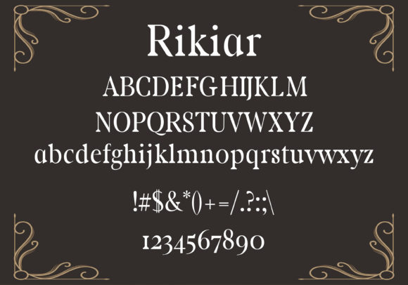 Rikiar Font PNG with transparent background - Preview 1