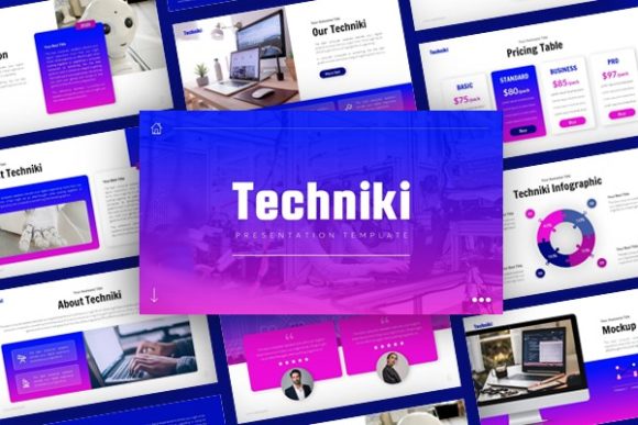 Preview of Techniki Technology Presentation technology presentation template